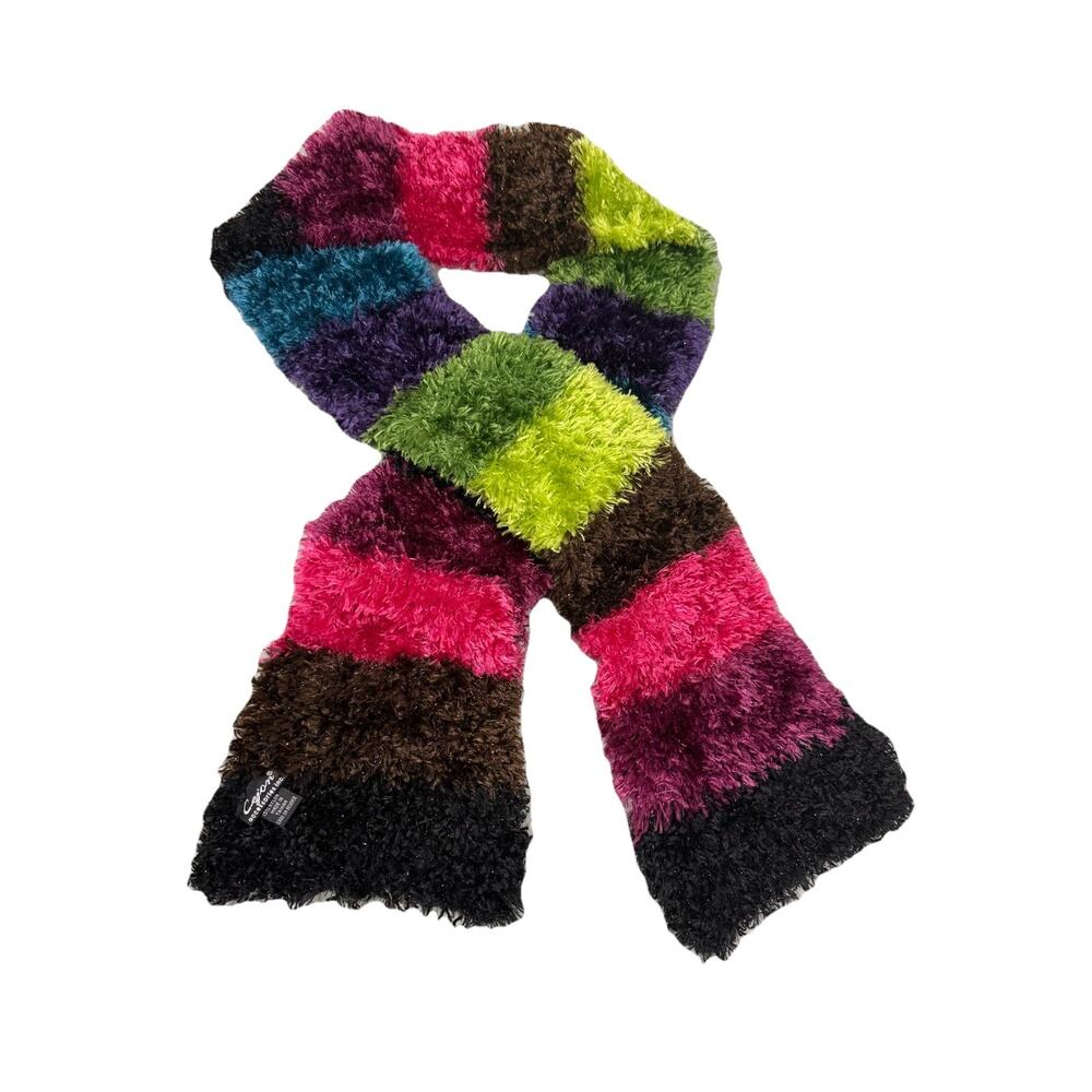 Vintage Y2K Style Cejon‎ Soft Colorful Stripe Artsy Eclectic Maximalist Scarf